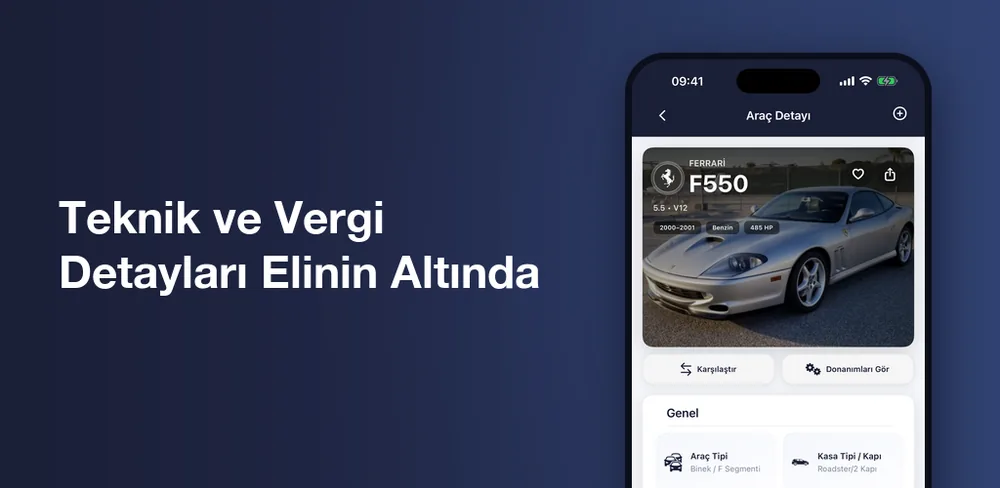 KaçaGiderim araç detayı: teknik ve vergi bilgileri